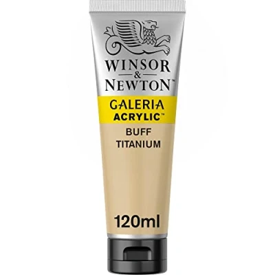 Obrázek Winsor &amp; Newton 2131060 Galeria akrylová barva, vysoká pigmentace, stálá na světle, konzistence s máslovou konzistencí, 120 ml tuba nažloutlý titan