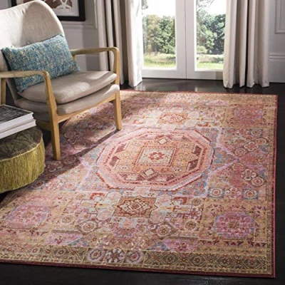 Obrázek SAFAVIEH Boho koberec do obývacího pokoje, jídelny, ložnice Valencia Collection, krátká předsíň, Multi, 122 X 183 cm