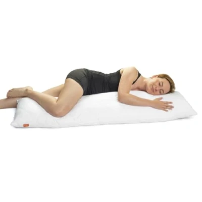 Obrázek sleepling Polštář pro spaní na boku 190109 Bodypillow, 100% měkké mikrovlákno, zip, hmotnost náplně 1 200 gramů se zárukou plnění, 60 stupňů, Ökotex, 40 x 145 cm, bílý