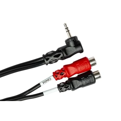 Obrázek Hosa YRA 167, Stereo Breakout, Right angle 3. 5 mm TRS to Dual RCAF