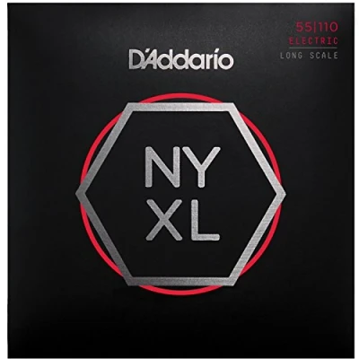 Obrázek D&#039;Addario E basové kytarové struny Bass pro basovou kytaru Strings Guitar NYXL55110, tloušťka 55110, tvrdé, poniklované s dlouhou menzurou