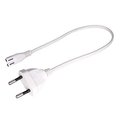 Obrázek shortix krátký síťový kabel (napájecí s plochou zástrčkou Euro na zdířce 8). bílý 50 cm.