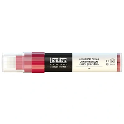 Obrázek Liquitex 4610110 Professional Paint Marker, akrylový popisovač s vysoce pigmentovanou akrylovou barvou na bázi vody pro vnitřní a venkovní použití, široká špička Quinacridone karmesin