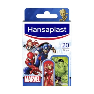 Obrázek Hansaplast Kids MARVEL dětská náplast (20 proužků), na rány s motivy k rozveselení, bezbolestně odstranitelná