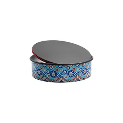 Obrázek Domo Push Pan Springform, Abnehmbarer Boden, Durchmesser 20 cm, Aluminium, Blau Bunt, 21.5 x 7.6 cm