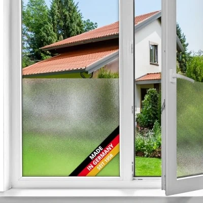Obrázek d c fix Okenní fólie Milky mléčné sklo samolepicí 45 cm x 2 m z mléčného skla neprůhledná pro vizuální ochranu ochrana před pohledy do koupelny, kuchyně