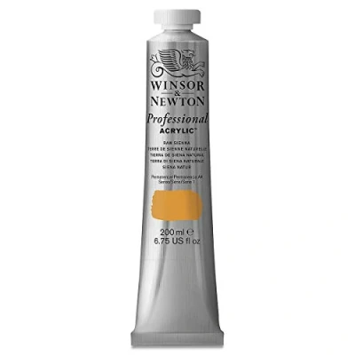 Obrázek Winsor &amp; Newton Profesionální akrylová barva 2337552 v umělecké kvalitě, vysoká zářivost barev a krycí schopnost, archivní kvalita, 200 ml tuba přírodní Siena