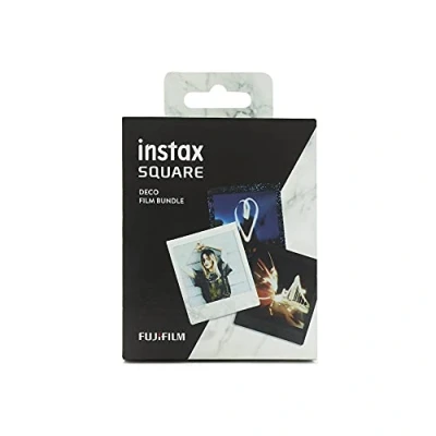 Obrázek INSTAX Square Film 30 Shot with Star Illumination, White Marble &amp; Black Borrow