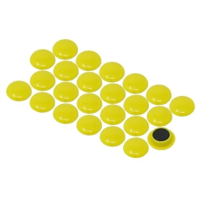 Obrázek First4magnets F4M40 YELLOW 1 Velký žlutý magnet na plánování (40 mm průměr x 8 vysoký) (1 balení s 12), kov, stříbrný, 25 10 3 cm
