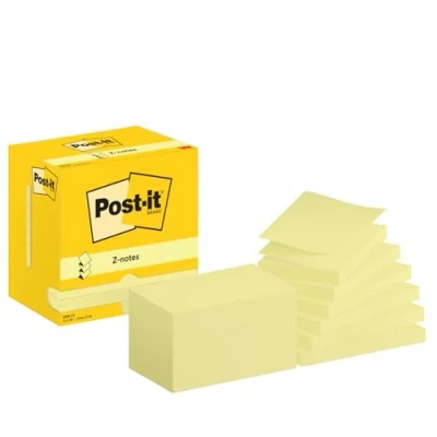 Obrázek Post it Super Sticky Z Notes Promoce, žluté, 12 bloků, 76 mm x 127 mm, 100 listů na jeden blok extra silně lepicí poznámkový pro seznamy úkolů a vzpomínky