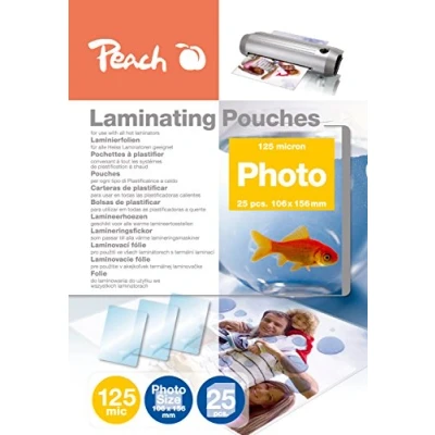 Obrázek Peach Laminovací fólie 106 x 156 mm foto 125 mic 25 kapes lesklé kompatibilní S laminovacími zařízeními všech značkových výrobců PP525 20