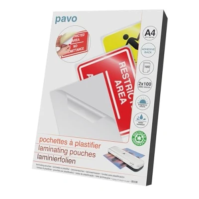 Obrázek Pavo Premium laminovací fólie samolepicí, DIN A4, 2 x 100 Micron, ks v balení