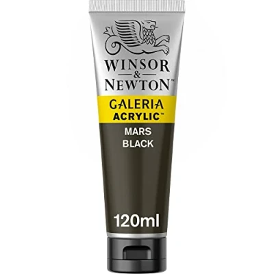 Obrázek Winsor &amp; Newton Akrylová barva Galeria 2131386 Galeria, vysoká pigmentace, stálý na světle, máslová konzistence, tuba 120 ml, marsová černá