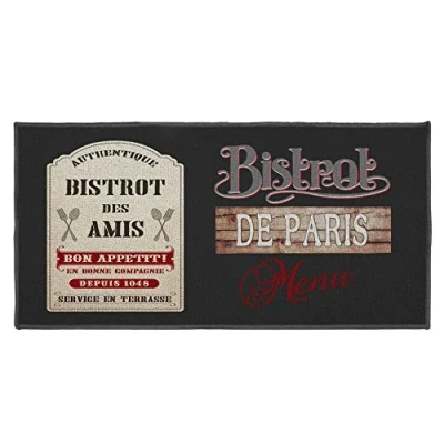 Obrázek Douceur d&#039;Intérieur Deko Teppich, rechteckig, 57 x 115 cm, Motiv: Bistrot des Freundes