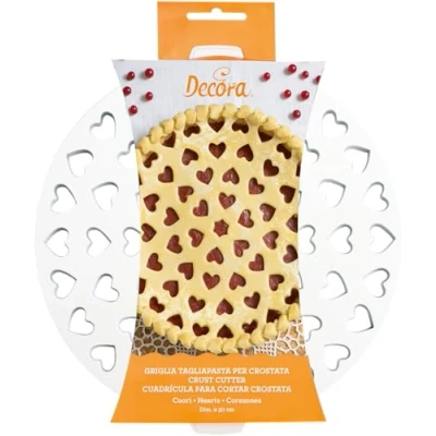 Obrázek Decora Gitter Ausstecher Herzen, Kunststoff, weiß, 30 cm Kuchen