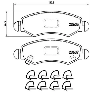 Obrázek Brembo P79015 přední brzdové destičky, počet 4