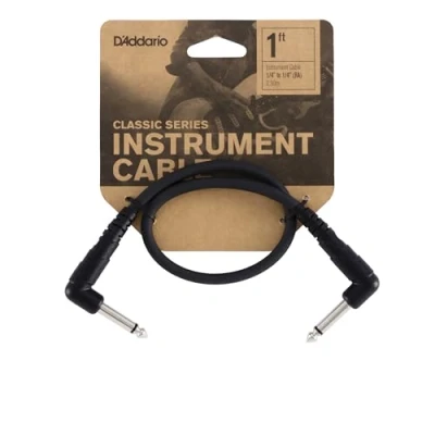 Obrázek Planet Waves PW CGTPRA 01 Patch kabel , řada Classic, pravý úhel, 30,5 cm (1 ft.), Černý