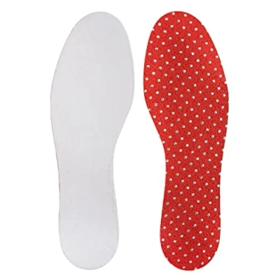 Obrázek Bama Warm Thermo Thin Fit, extra tenké vložky do bot s paměťovou pěnou pro teplé nohy, unisex, bílá/červená, bílá