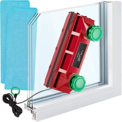 Obrázek Tyroler Fensterreiniger mit regulierbarer Magnetkraft Glider D 4 Fensterputzen leicht gemacht Glasscheibenreinigung innen und außen Für einfach, doppelt oder dreifach verglaste Fenster 2 40mm