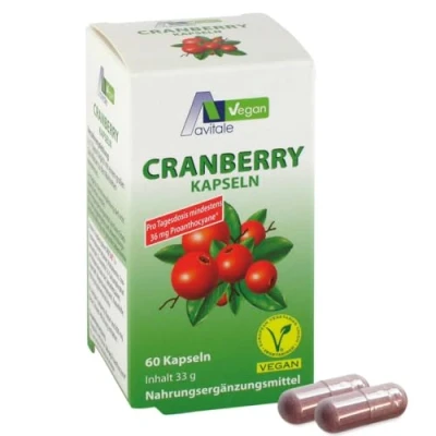 Obrázek Avitale Cranberry Vegan kapsle 400 mg, 1 balení (1 x 60 kusů)