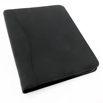 Obrázek Alassio 30070 desky s kroužkovou vazbou RONDO ve formátu DIN A4, na psaní z umělé kůže, dokumenty v černé barvě, cca 34,5 x 27,5 4 cm