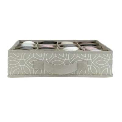 Obrázek WENKO Sortierer Mod. Balance 16 přihrádek Organizér do zásuvky pro uložení kravaty šperků a ponožek Rozměry 31 x 8,5 cm barva taupe