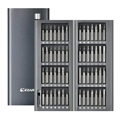 Obrázek EZARC Sada přesných šroubováků, 57 v 1, magnetický přesný nástroj na opravu s inovativním kovovým pouzdrem, oprava pro iPhone, Macbook, smartphone, iPad, PC, laptop, brýle, hodinky