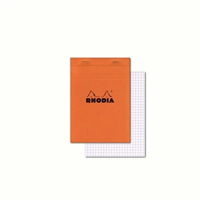 Obrázek Rhodia Poznámkový blok 16200C (DIN A5, 14,8 x 21 cm, sešitý, čtverečkovaný, 80 listů, praktický a zatížitelný) 1 kus oranžový