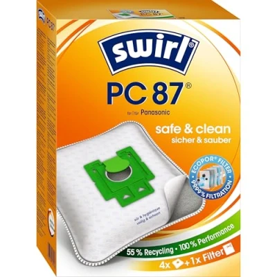 Obrázek Swirl® PC 87® EcoPor® sáčky do vysavače pro Panasonic, 4 sáčky, modrá
