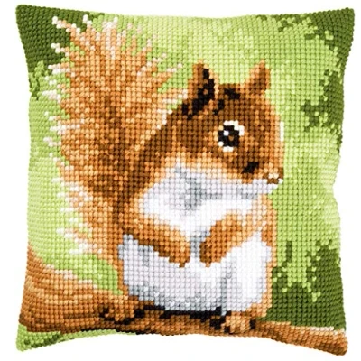Obrázek Vervaco PN 0157491 Kreuzstichkissen Eichhörnchen Kreuzstichset, Baumwolle, mehrfarbig, 40 x cm / 16&quot;