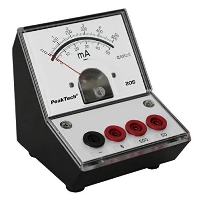Obrázek Peak Tech P 205 04 ampérmetr/ampérmetr Analog/měření krevního se zrcátkem stupnice 0... 50 MA/500 mA/5 A DC