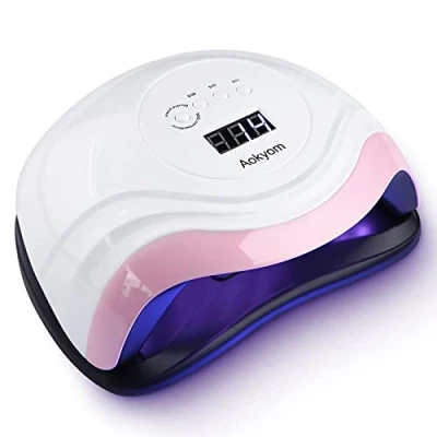 Obrázek 168W sušička nehtů Aokyom UV LED lampa na nehty, profesionální nehty s časovačem 10/30/60/99s LCD displejem a Smart Sensor pro nehty/nehty všechny gelové laky