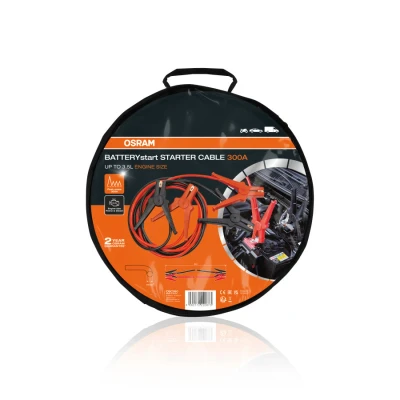 Obrázek Osram OSC160 Starter Cable, Starthilfekabel Für Benzin und Dieselmotoren, 6/12V, Überbrückungskabel 3,5 L Motoren, Kupferbeschichtetes Aluminium, 3 m, Standard, 300A