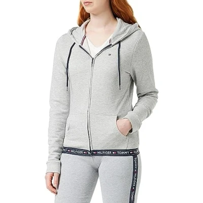 Obrázek Tommy Hilfiger Dámské těžké bundy s průběžným zipem, Šedá (Grey Heather)