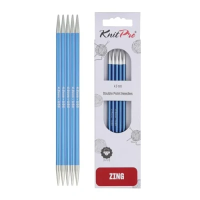 Obrázek KnitPro K47039 jehly na ponožky, kovové, modré, 20 cm / 4 mm