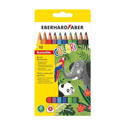 Obrázek Eberhard Faber 511409 sada pastelek Colori, 10 Jumbo v ergonomickém trojhranném tvaru