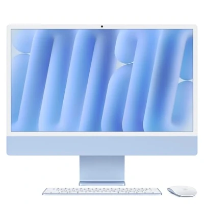 Obrázek Apple iMac All in One stolní počítač s čipem M4 10jádrovým CPU a GPU: 24&quot; Retina displej, 16 GB sdílená operační paměť, 512 SSD vhodné příslušenství; modrý