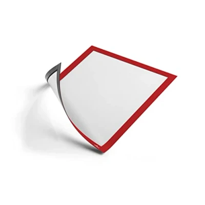 Obrázek Durable 486903 Info Frame Duraframe Magnetic (magnetický rámeček A4 pro kovové povrchy) 5 ks červená