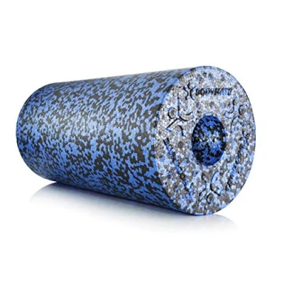 Obrázek BODYMATE Fasciální váleček standardní střední tvrdý s e knihou zdarma Black/Blue Sapphire Blue 30 x 15 cm