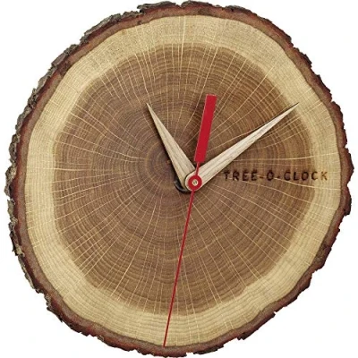 Obrázek TFA Dostmann Tree O Clock nástěnné hodiny z dubového dřeva, 60. 3046. 08, kvalitní hodinový strojek, ručně vyrobené v EU, unikát, naolejovaný, dub, hnědá, d 242 x š 42 234 mm