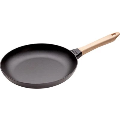 Obrázek STAUB Litinová pánev s dřevěnou rukojetí, 28 cm, vhodná pro indukci, černá