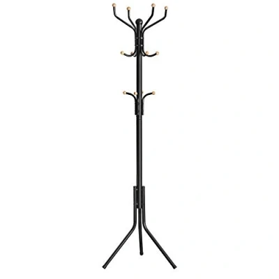 Obrázek Songmics Věšák na oblečení, výška 182 cm, stabilní, kovový, stojan oděvy, černý/bílý