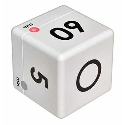 Obrázek TFA Dostmann Digitální časovač Cube, časové hodiny, stopky, 6 x cm, bílý, 38.2032.02