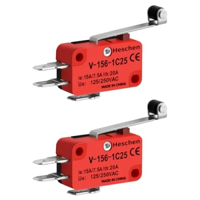 Obrázek Heschen Mikrospínač, dlouhá páka válce, přepínač, 20 A, 250 VAC, balení po 2 kusech, V 156 1C25