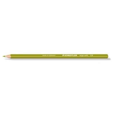 Obrázek STAEDTLER 157 57 ergo soft pastelka, ergonomický trojhranný tvar, protiskluzový měkký povrch, 12 kusů v kartonovém pouzdře, olivově zelená