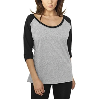 Obrázek Urban Classics Ladies 3/4 Contrast Raglan TEE Triko s potiskem, Ženy, Velikost: XS, Grey/black