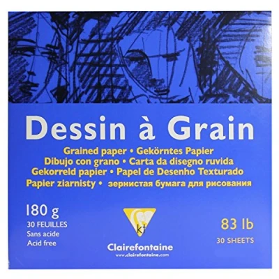 Obrázek Clairefontaine 96638C kreslicí blok (30 listů, 180 g, 29,7 x cm, ideální pro výuku umění, lepený) bílý