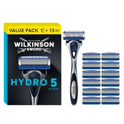Obrázek WILKINSON SWORD Hydro 5 holicí strojek pro muže Hydratační gel a sklopný zastřihovač + 13 žiletek