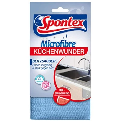 Obrázek Spontex Microfibre Küchenwunder, 3D Mikrofaser Pad mit Schwammkern, ideal für alle Küchenoberflächen, effizient gegen Schmutz und Fettrückstände, 1 Stück