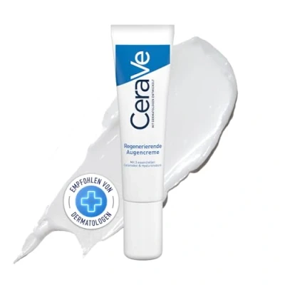 Obrázek CeraVe Regenerační oční krém proti kruhům pod očima a otoky, péče pro normální až suchou pokožku, s hyaluronem 3 esenciálními ceramidy, 14 ml